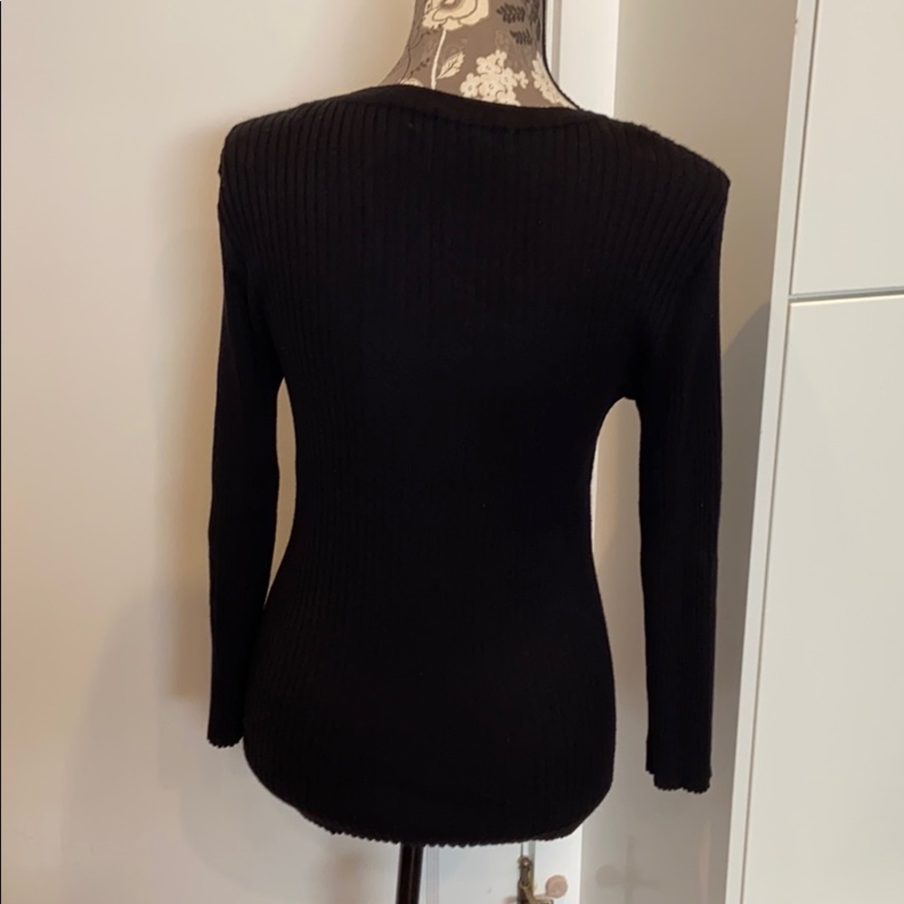 By Design Ribbed Black Sweater - Picture 3 of 4